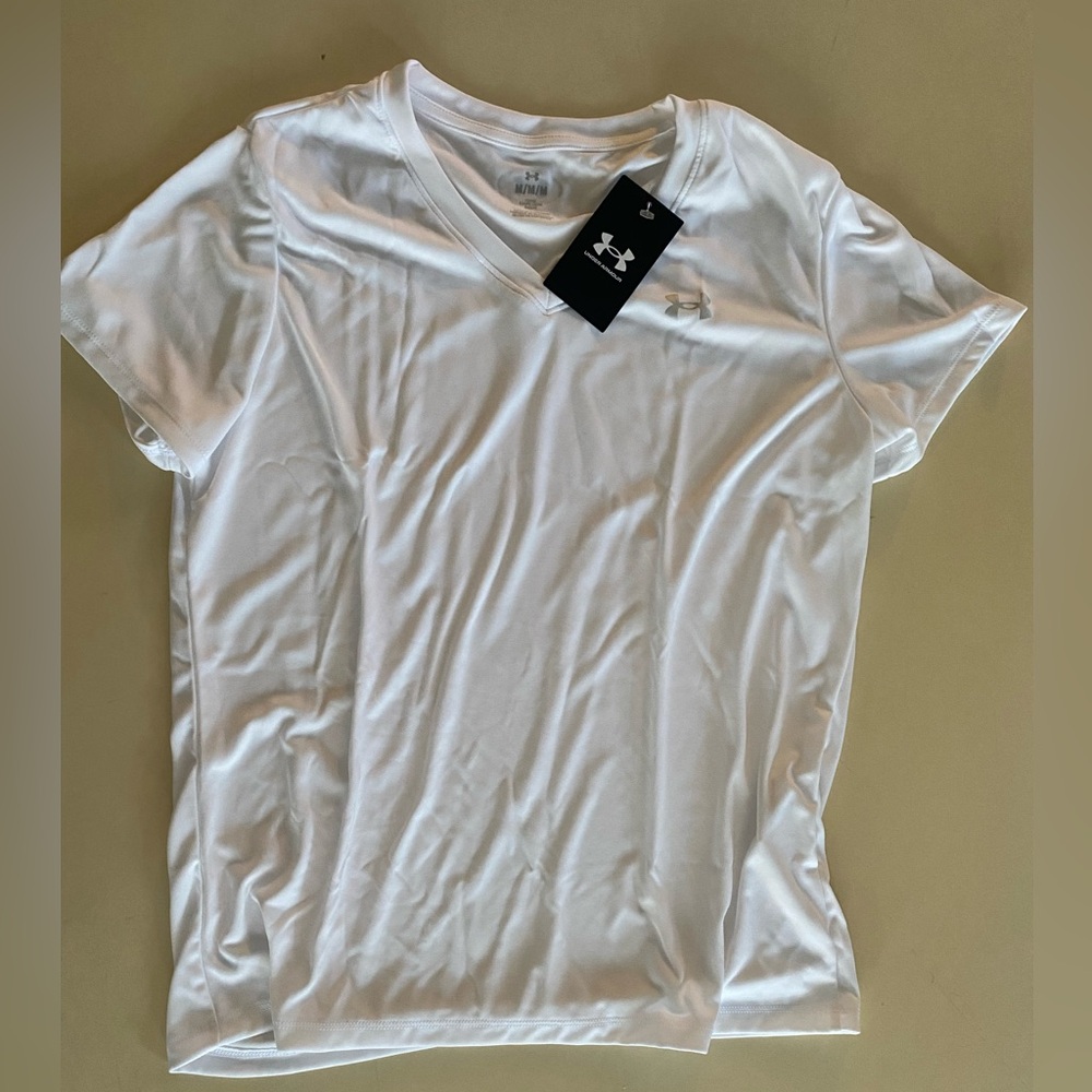 Under Armour White V-Neck T-Shirt